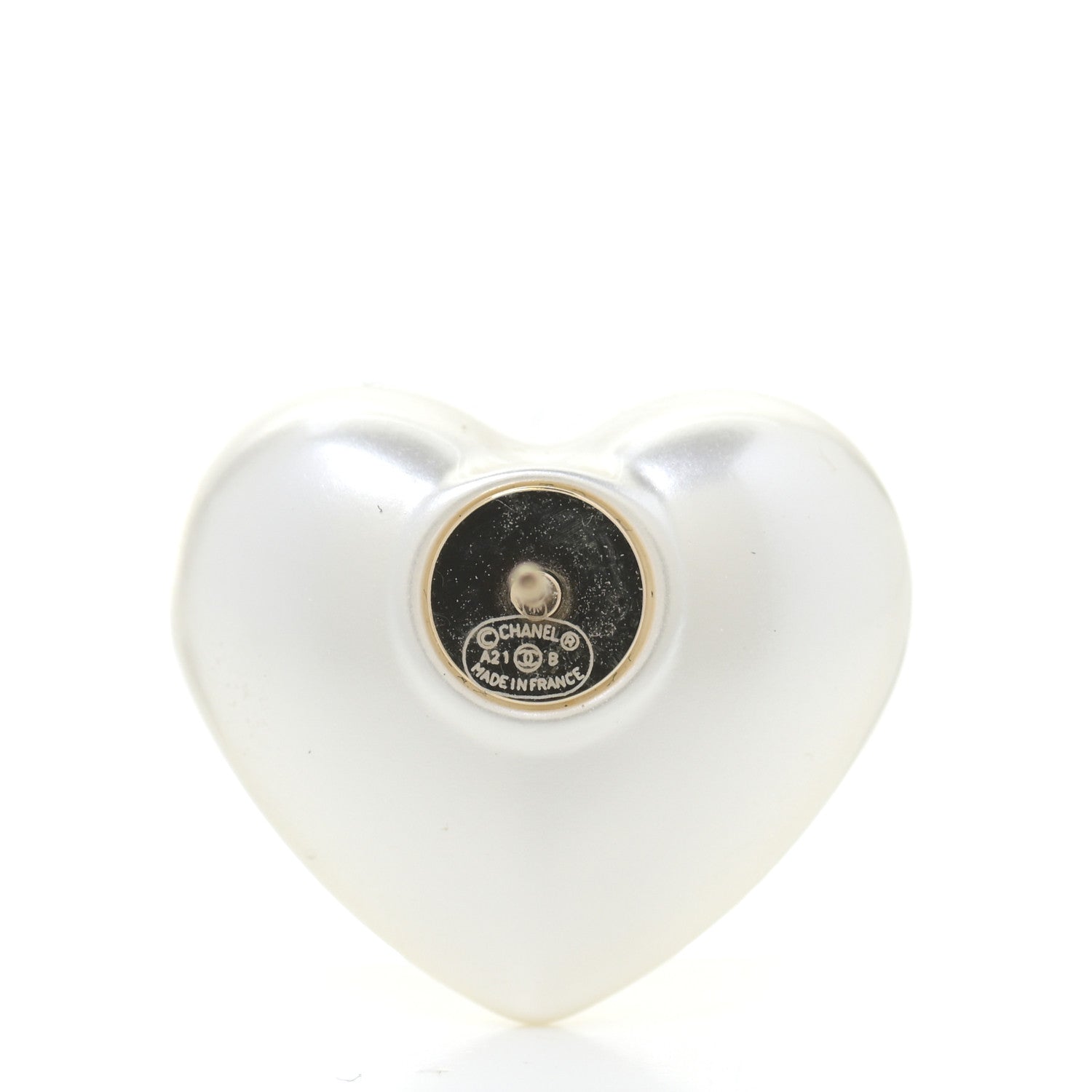 Chanel Pearl Crystal CC Heart Earrings Gold 5 of 5