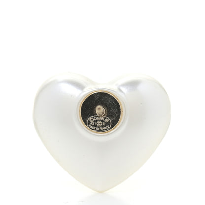 Chanel Pearl Crystal CC Heart Earrings Gold 5 of 5