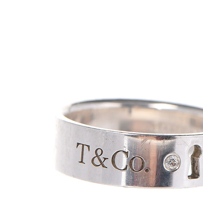 Tiffany Sterling Silver Diamond Locks Ring 54.5 7 5 of 8