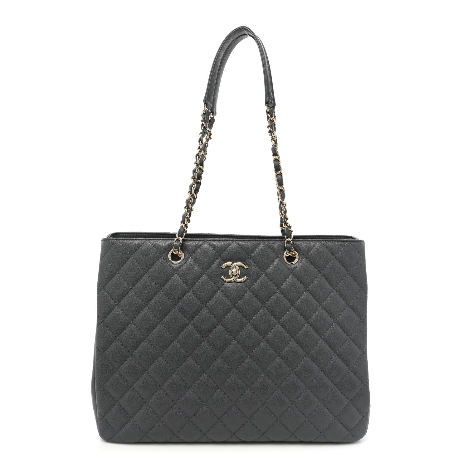Chanel Caviar Quilted Large CC Shopping Tote Dark Grey 1 of 15