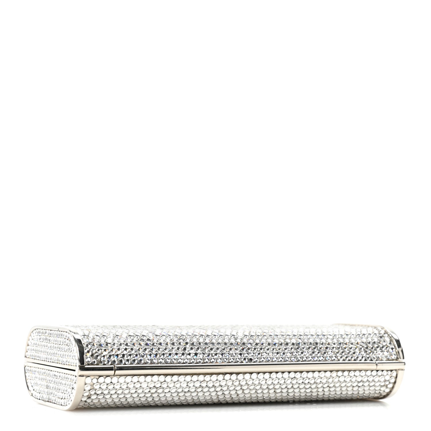 Judith Leiber Swarovski Crystal Minaudiere Clutch Silver 4 of 12