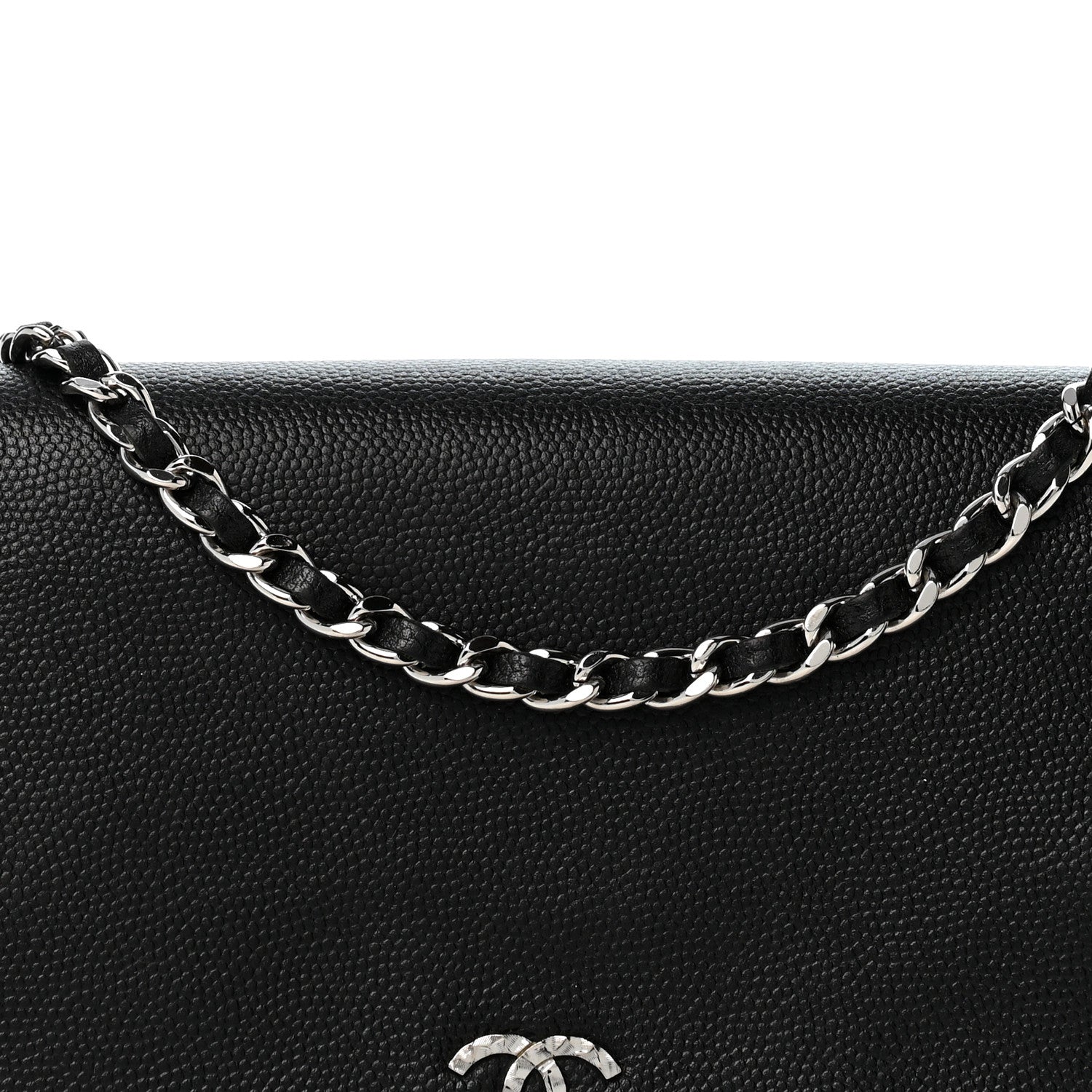 Chanel Caviar Sevruga Wallet on Chain WOC Black 9 of 13