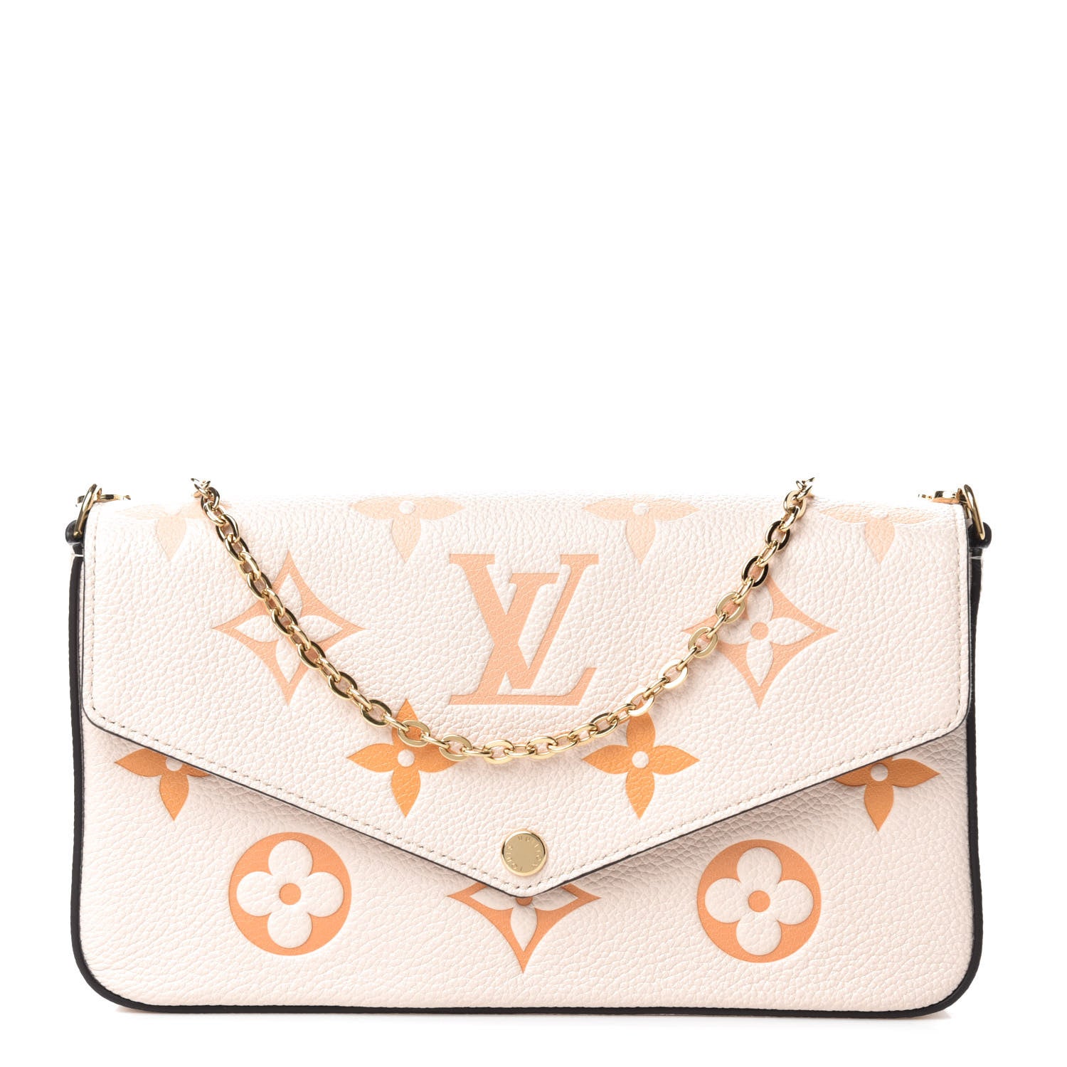 Louis Vuitton Empreinte Monogram Giant By The Pool Felicie Pochette Chain Wallet Cream Saffron 1 of 11