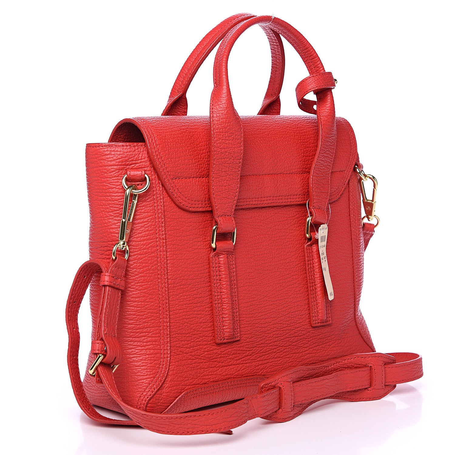 3.1 Phillip Lim 3.1 Textured Calfskin Medium Pashli Satchel Red 2 of 8