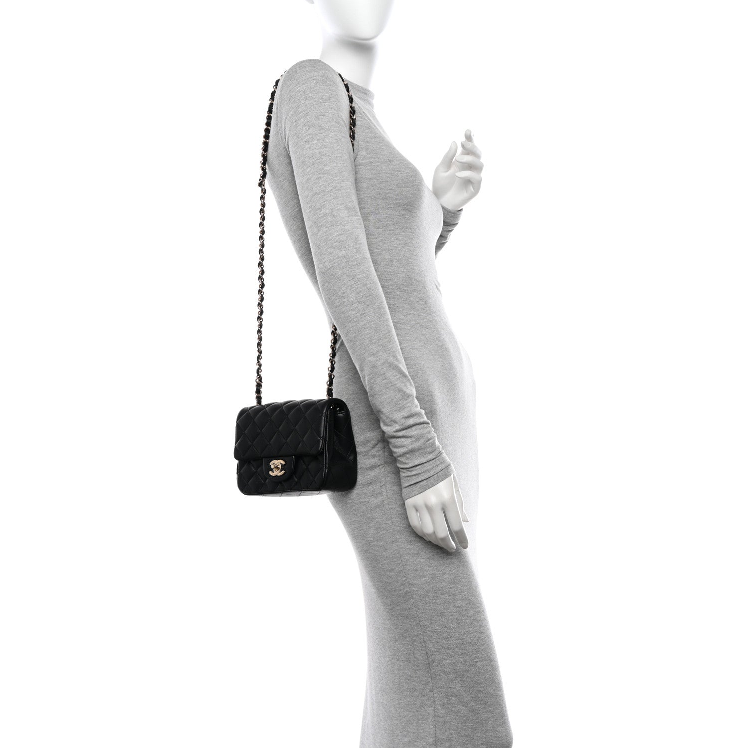 Chanel Lambskin Quilted Mini Square Flap Black 2 of 10