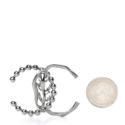 Chanel Crystal Pearl CC Single Clip On Earring Silver 2 of 3
