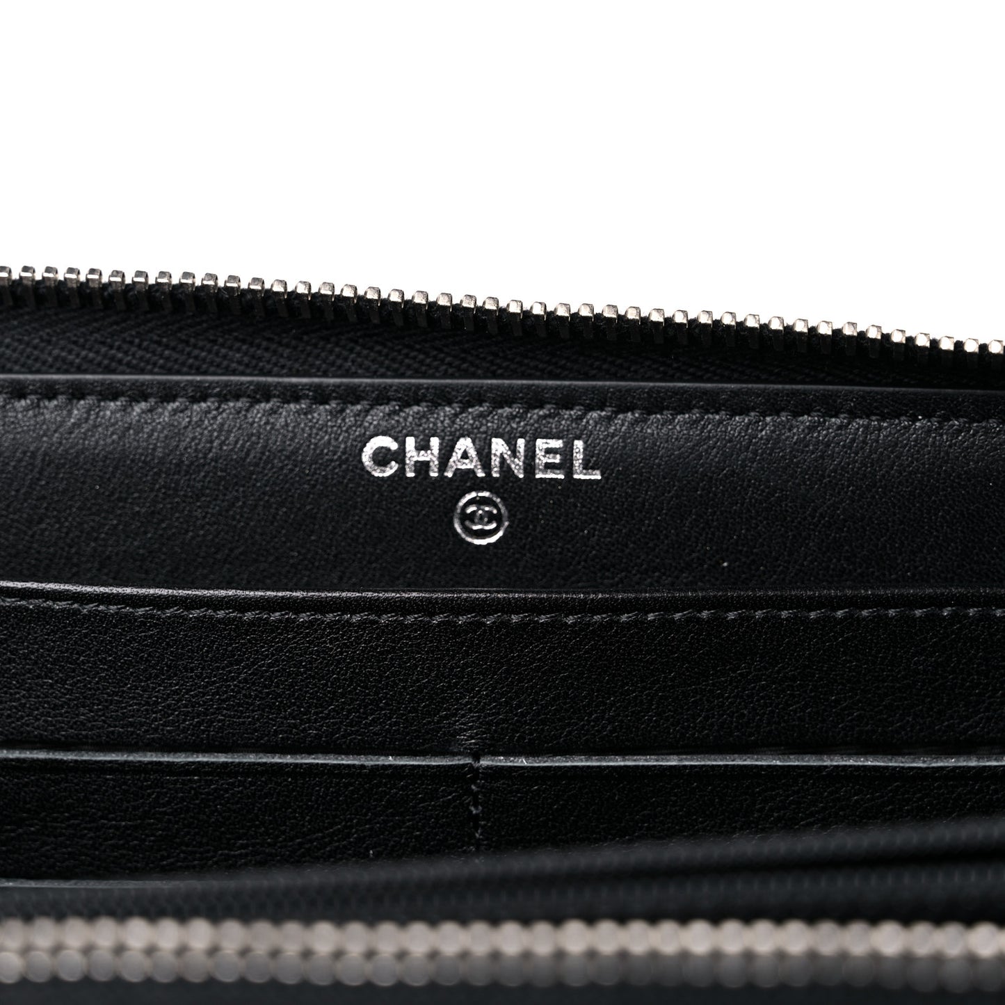 Patent Quilted Large Gusset Zip Around Wallet Black