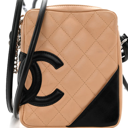 Chanel Calfskin Quilted Small Cambon Messenger Beige Black 9 of 11