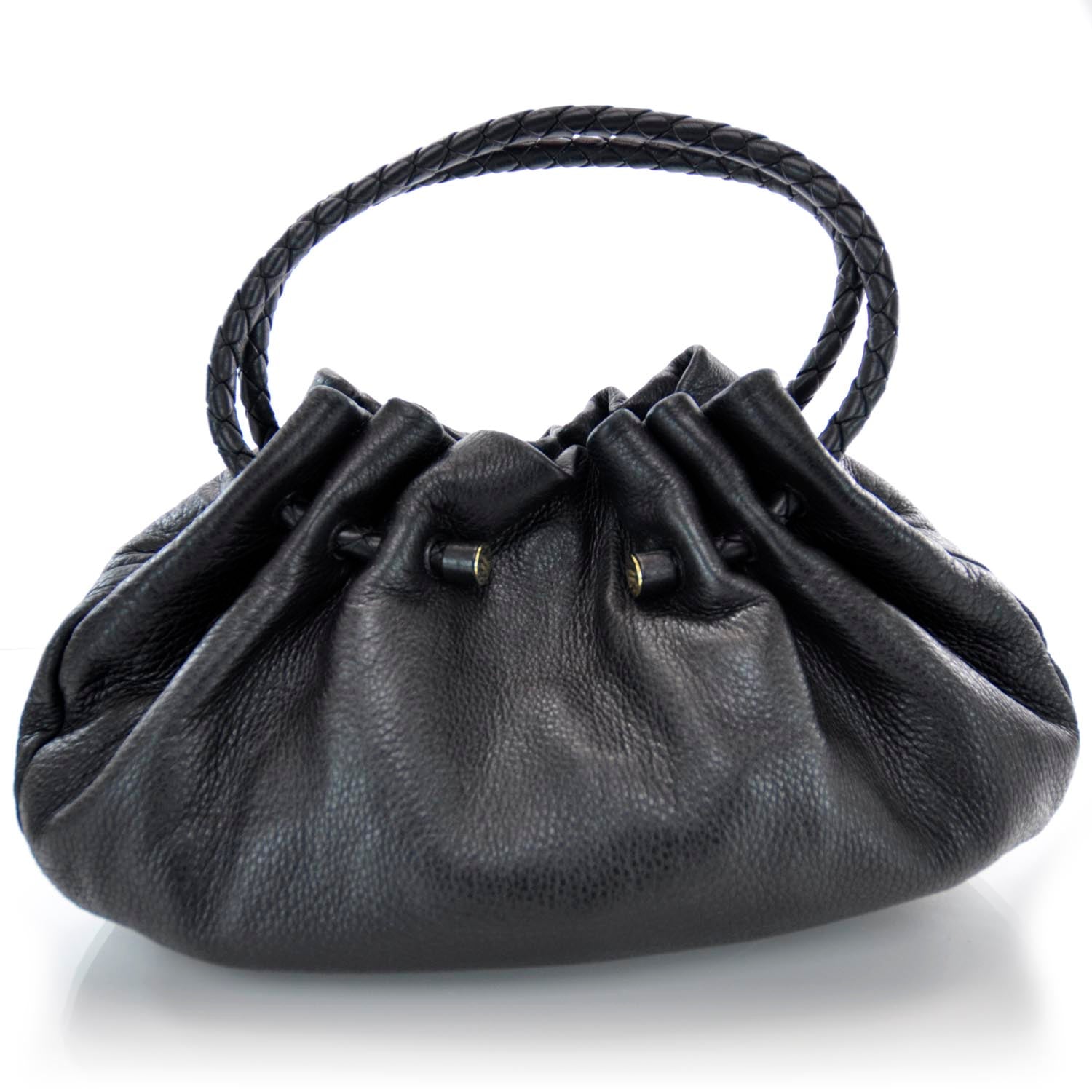 Bottega Veneta Leather Woven Handle Tote Nero 1 of 7