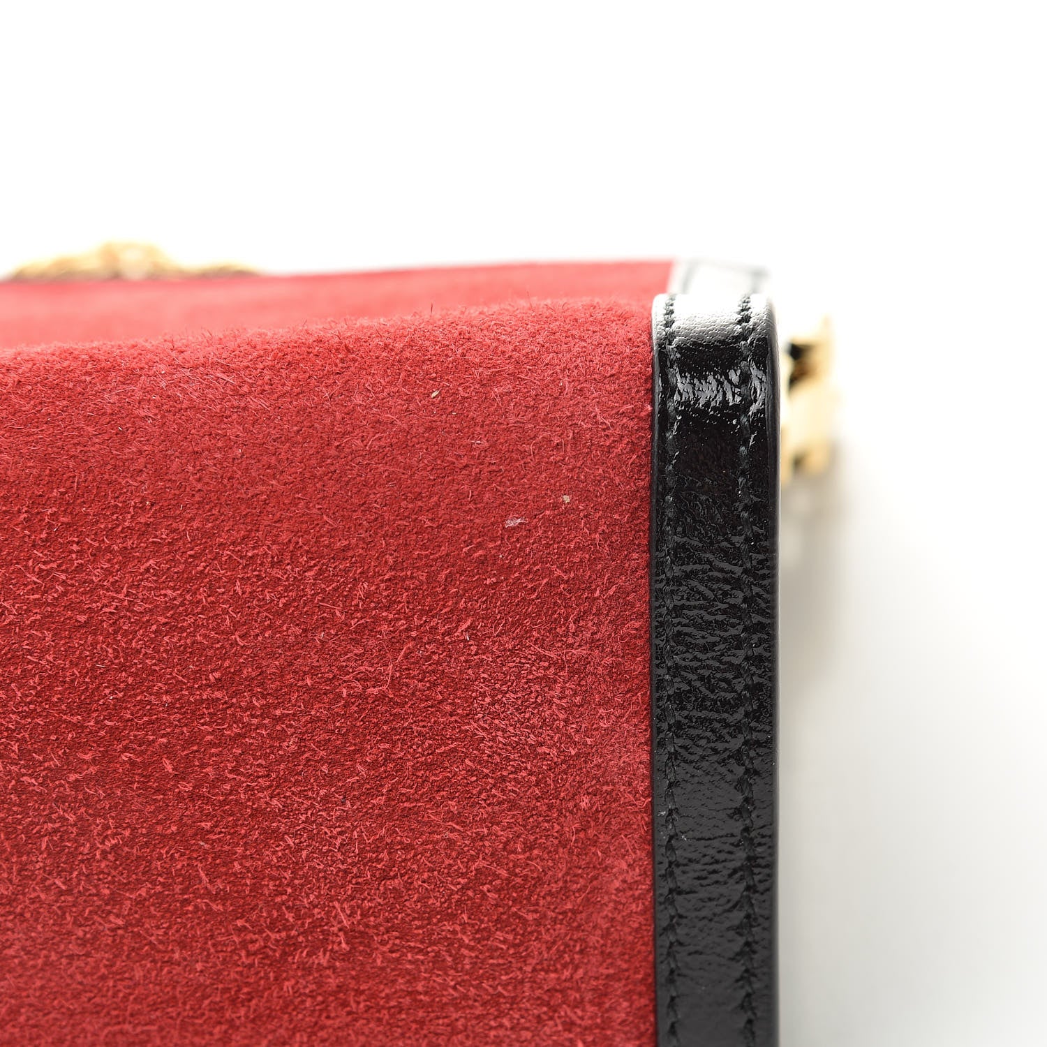 Gucci Suede Patent Web Medium Ophidia Chain Shoulder Bag Hibiscus Red Black 12 of 13