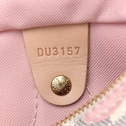 Louis Vuitton Damier Azur Tahitienne Speedy Bandouliere 30 Rose Ballerine 7 of 8