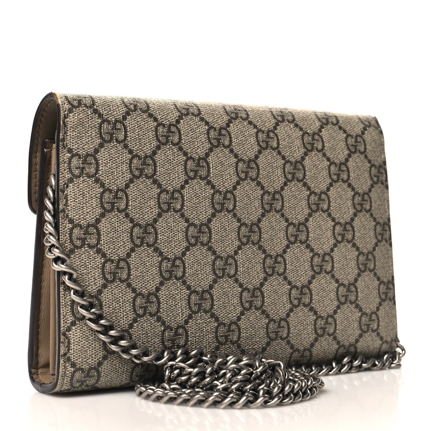 GG Supreme Monogram Mini Dionysus Chain Wallet Beige Taupe