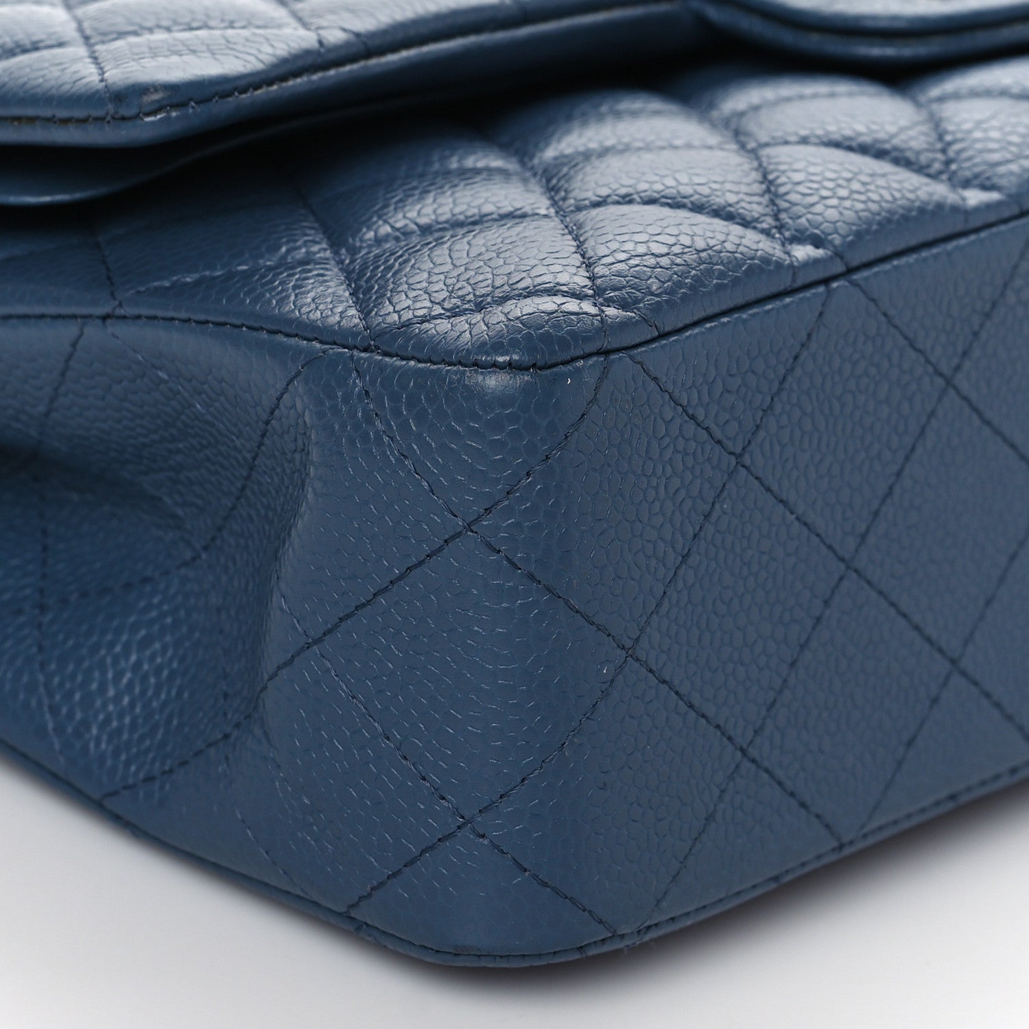 Chanel Caviar Quilted Medium Double Flap Blue 8 of 9