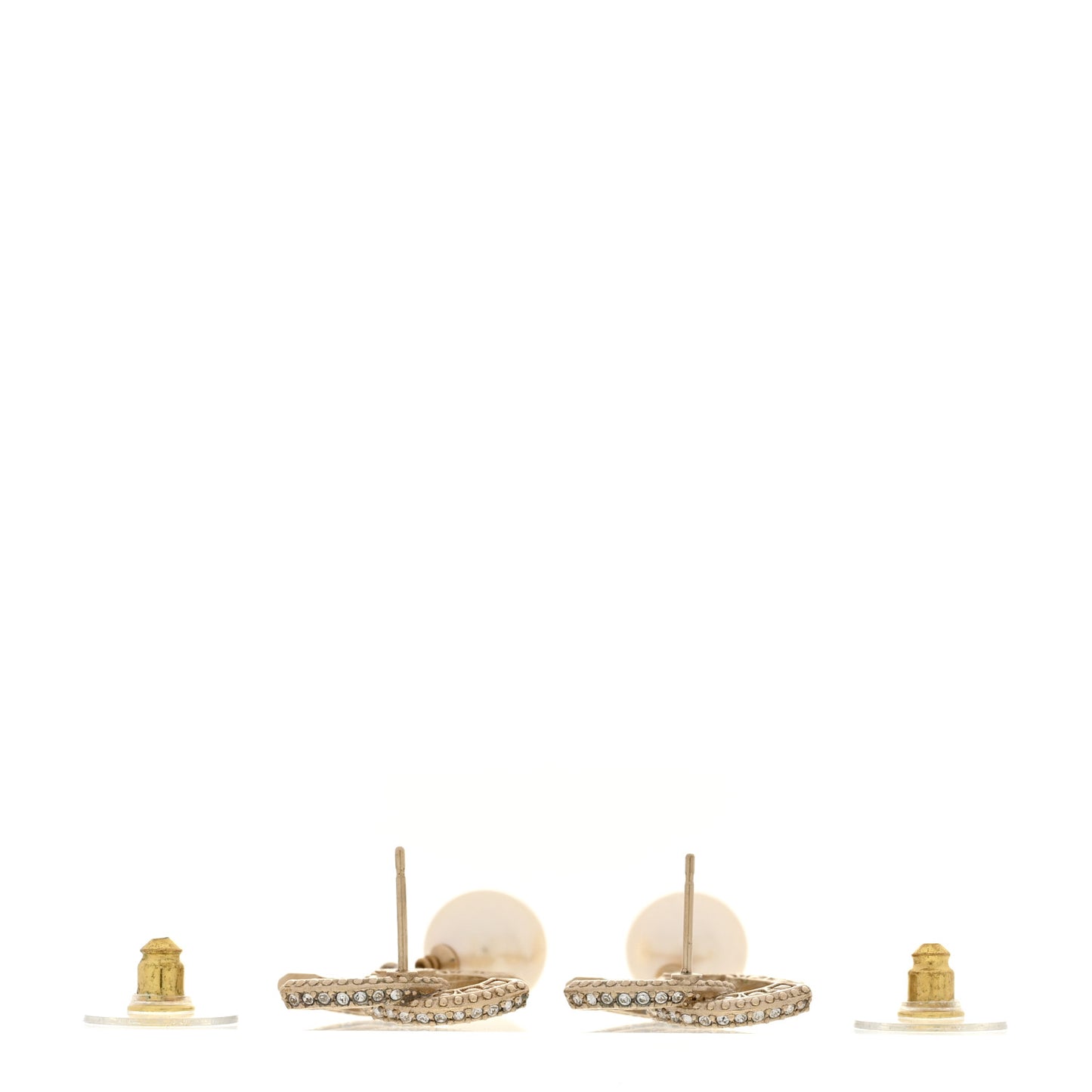 Crystal Timeless CC Pearl Drop Earrings Light Gold