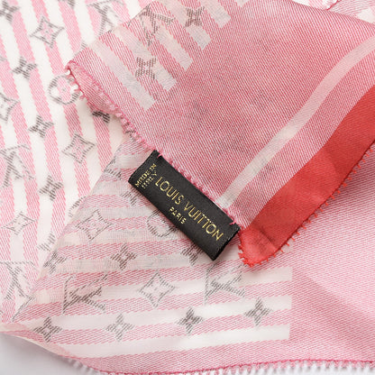 Louis Vuitton Silk Wool Monogram Rayures Shawl Red 6 of 6
