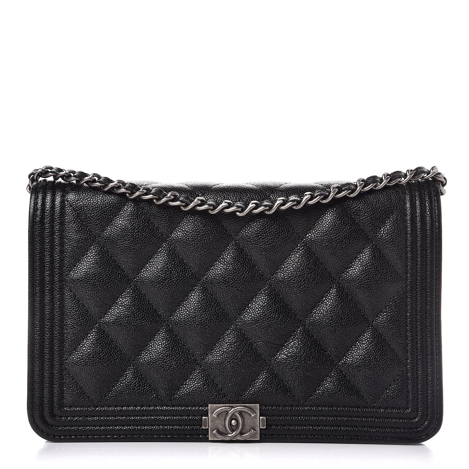 Chanel Caviar Quilted Boy Wallet On Chain WOC Black 1 of 9