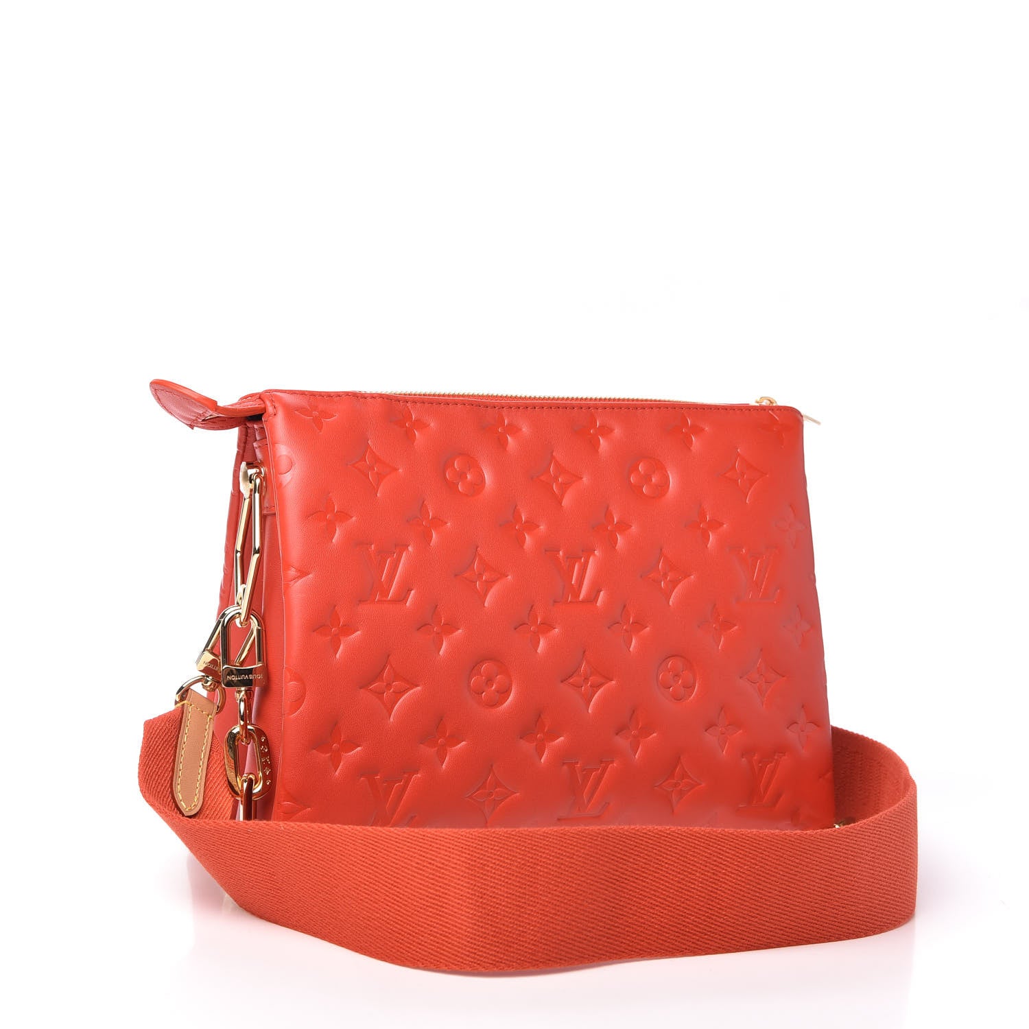 Louis Vuitton Lambskin Embossed Monogram Coussin PM Red 3 of 9