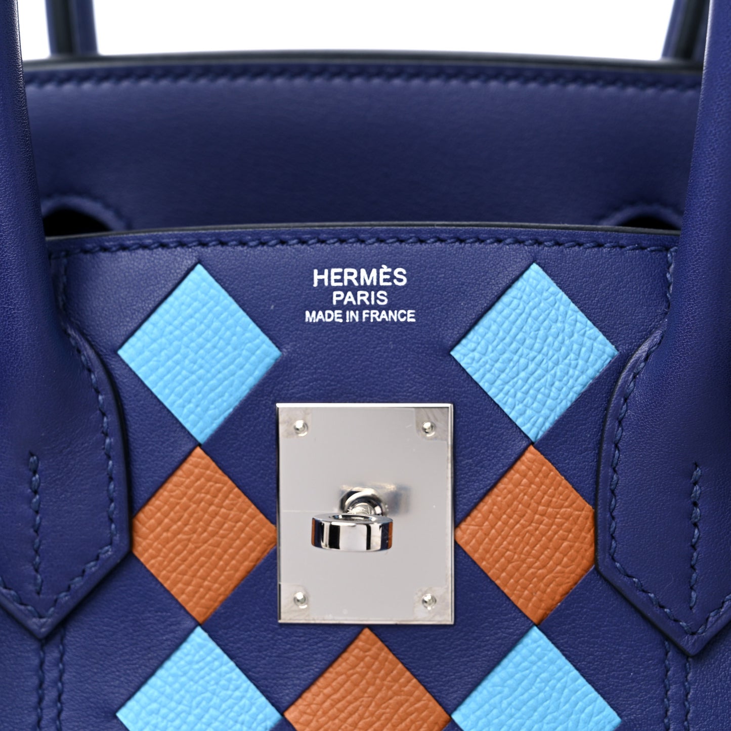 Swift Epsom Tressage Birkin 30 Bleu Encre Bleu Du Nord Gold