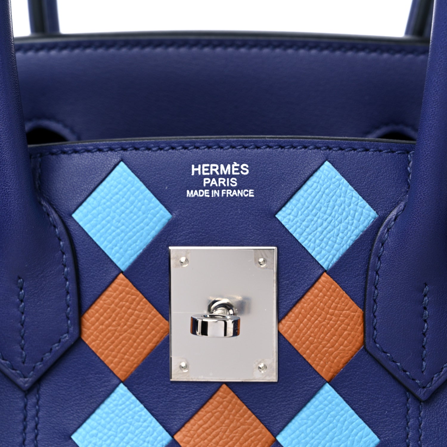 Hermes Swift Epsom Tressage Birkin 30 Bleu Encre Bleu Du Nord Gold 6 of 11
