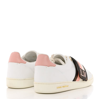 Louis Vuitton Calfskin Monogram Striped Frontrow Sneakers 38.5 White 4 of 11