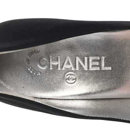 Chanel Silk Crepe CC Pumps 38.5 Black 9 of 10