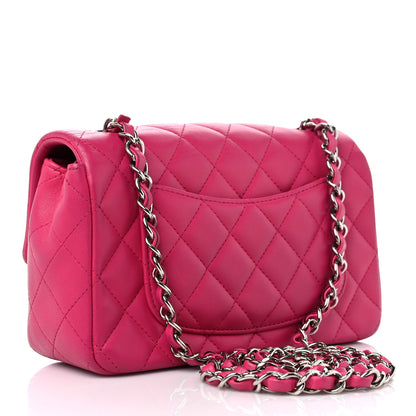 Chanel Lambskin Quilted Mini Rectangular Flap Fuchsia 3 of 11