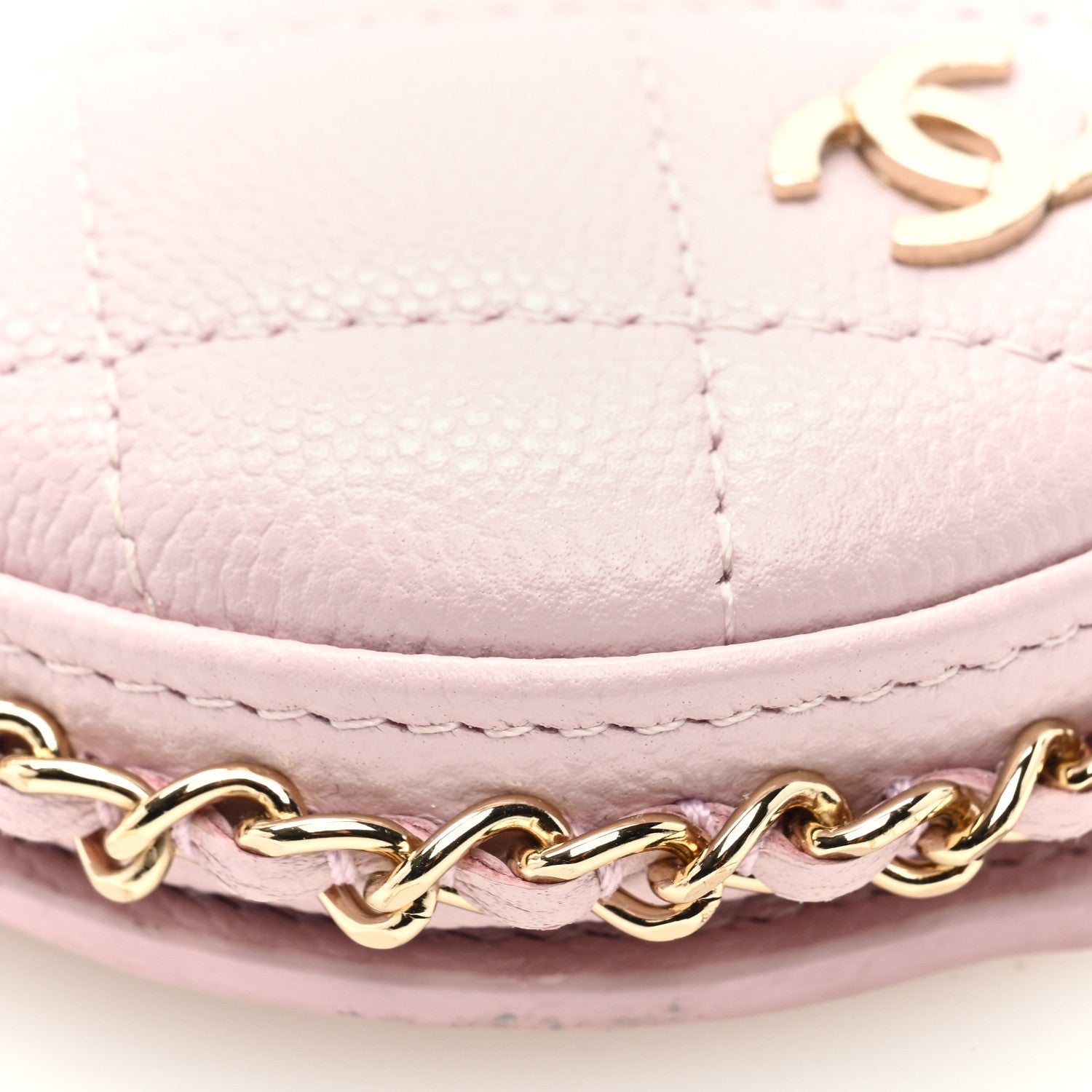Chanel Caviar Quilted Tray Coin Purse With Chain Pink 7 of 8