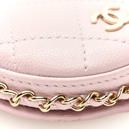 Chanel Caviar Quilted Tray Coin Purse With Chain Pink 7 of 8