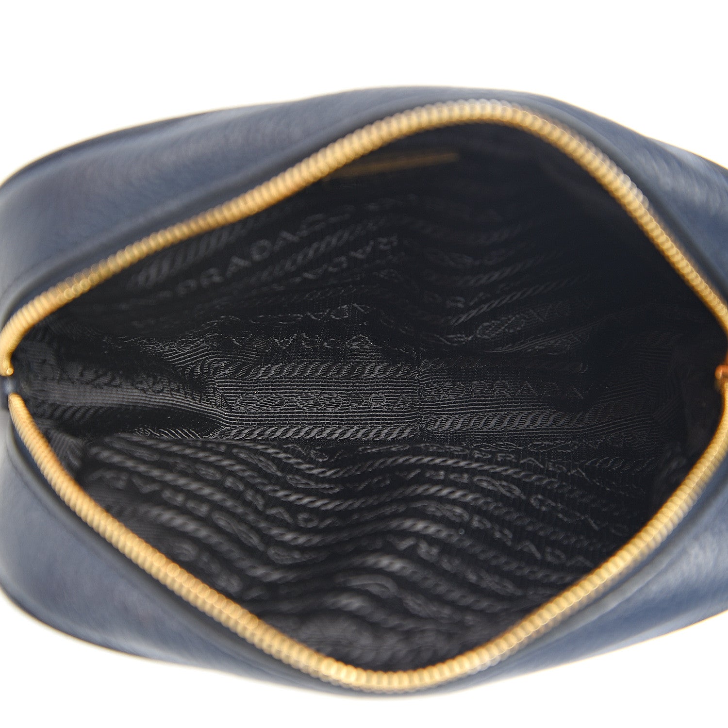 Prada Vitello Daino Cosmetic Pouch Baltico 4 of 9