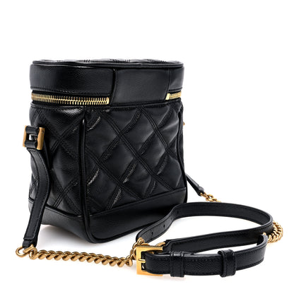Saint Laurent Grain de Poudre Quilted 80's Vanity Bag Black 3 of 9