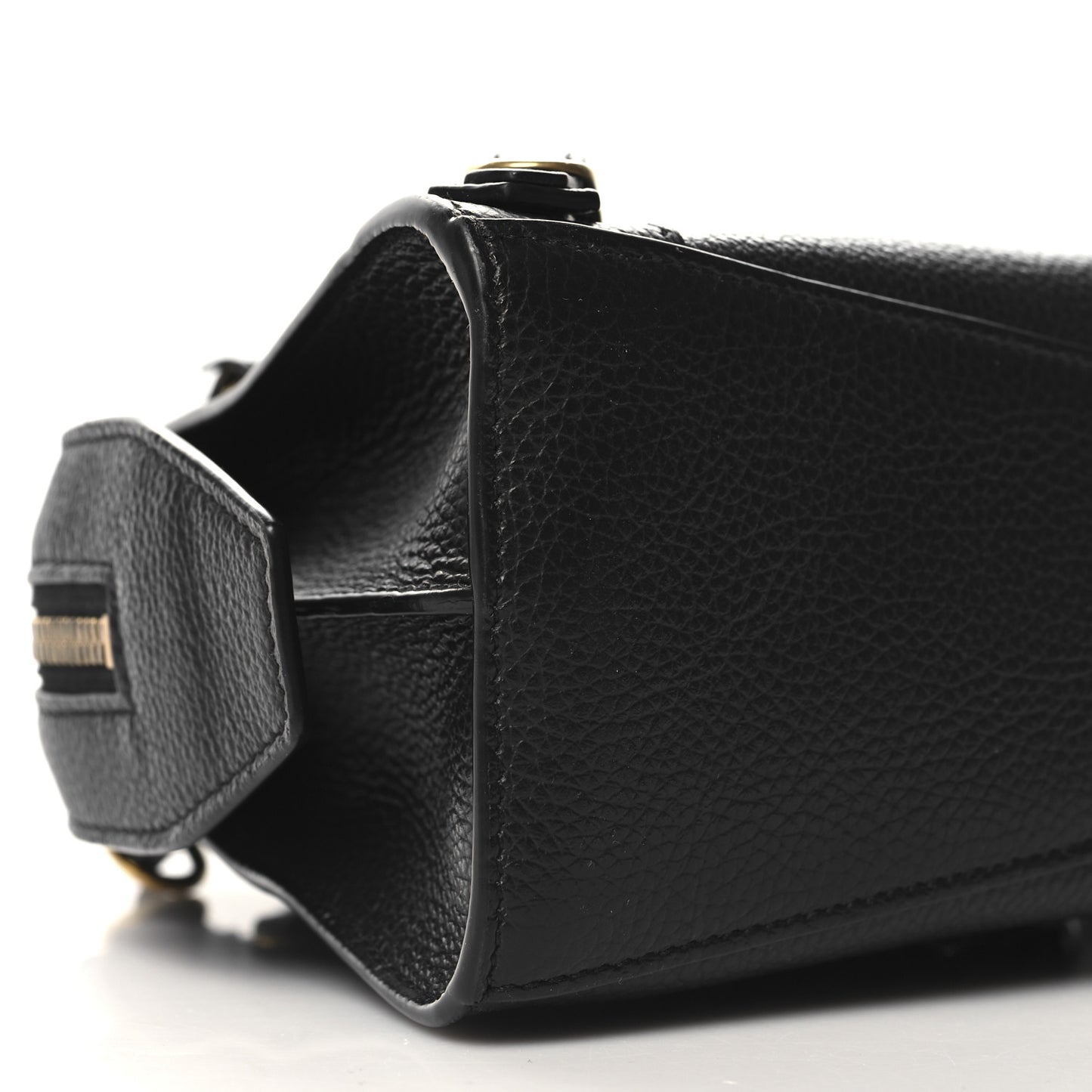 Grained Calfskin Neo Classic Gold Hardware Nano City Crossbody Black