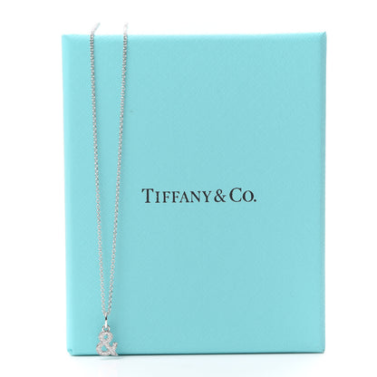 Tiffany 18K White Gold Diamond Medium Ampersand Pendant Necklace 5 of 5