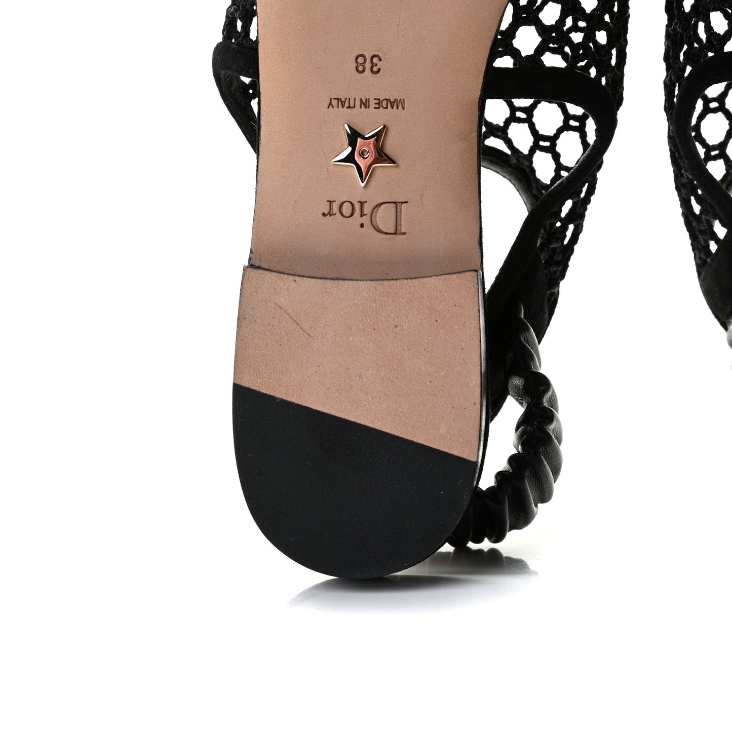 Suede Resille Dior-I Slingback Flats 38 Black