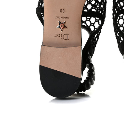 Christian Dior Suede Resille Dior-I Slingback Flats 38 Black 9 of 13
