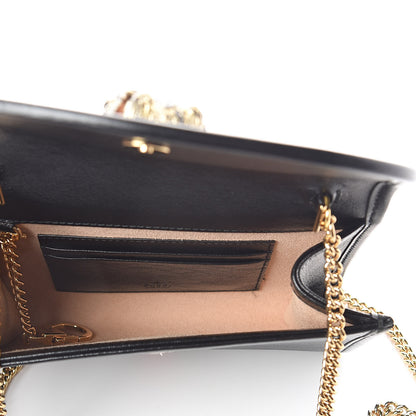 Gucci Textured Calfskin Web Mini Rajah Slim Flap Shoulder Bag Black 5 of 9