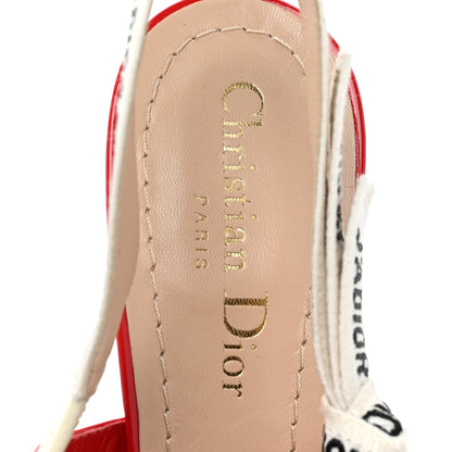 Christian Dior Patent Ribbon J'Adior Slingback 100mm Pumps 39 Red 7 of 9
