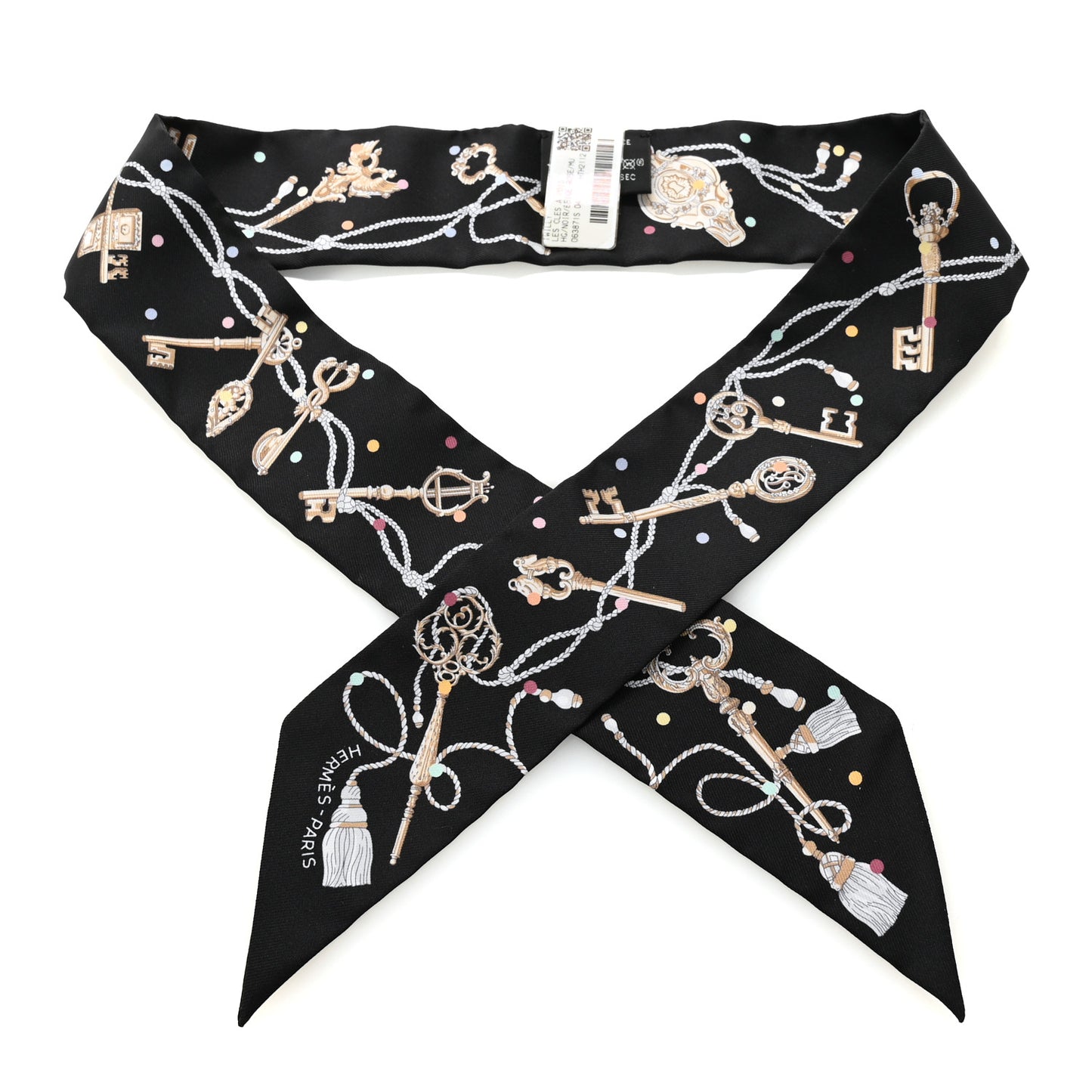Silk Les Cles A Pois Twilly Black Beige Rose Multicolor