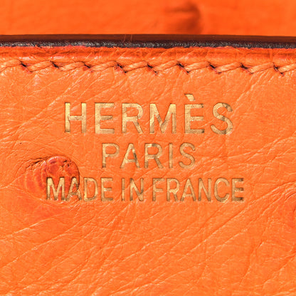 Hermes Ostrich Birkin 35 Orange 7 of 35
