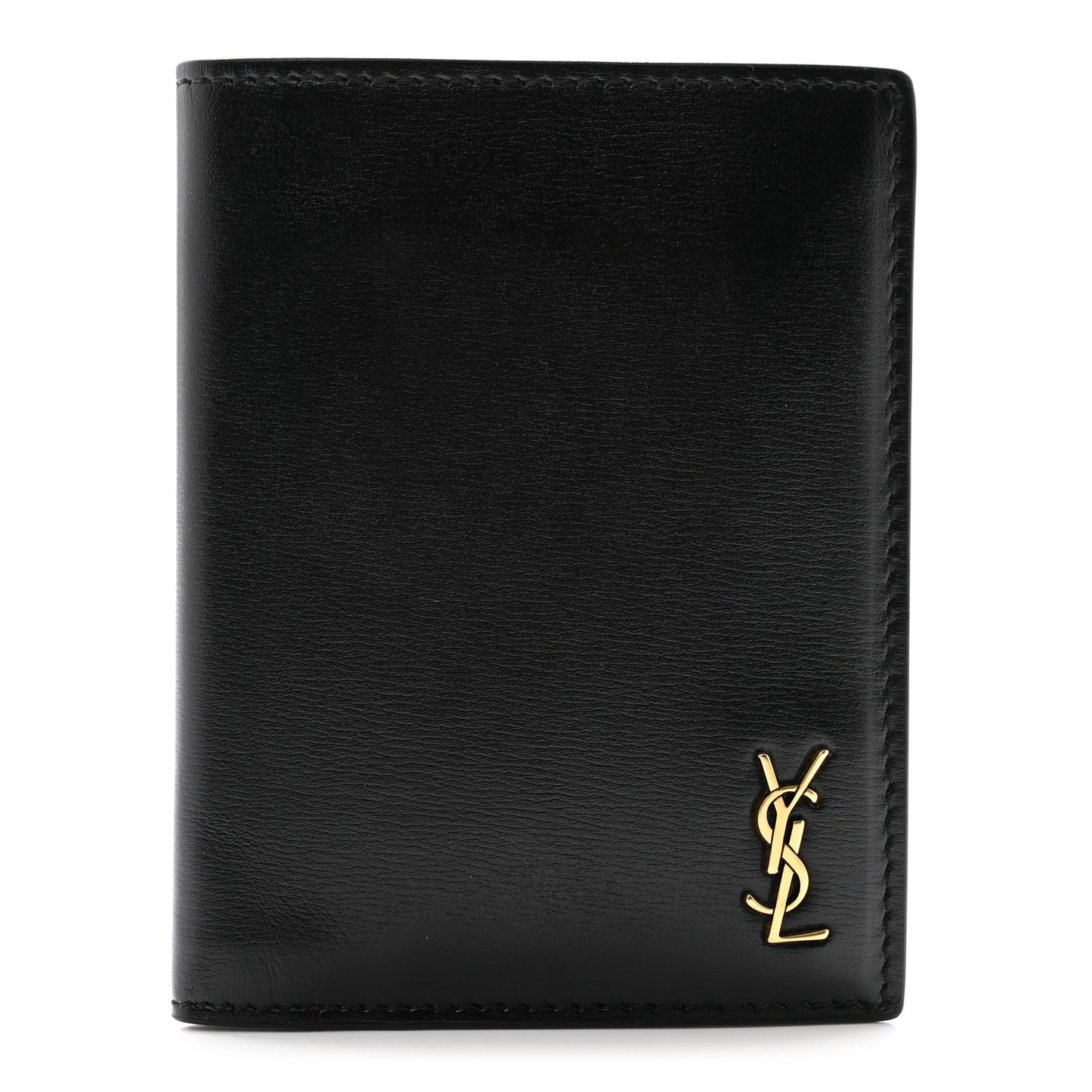 Calfskin Techno Credit Card Wallet Black