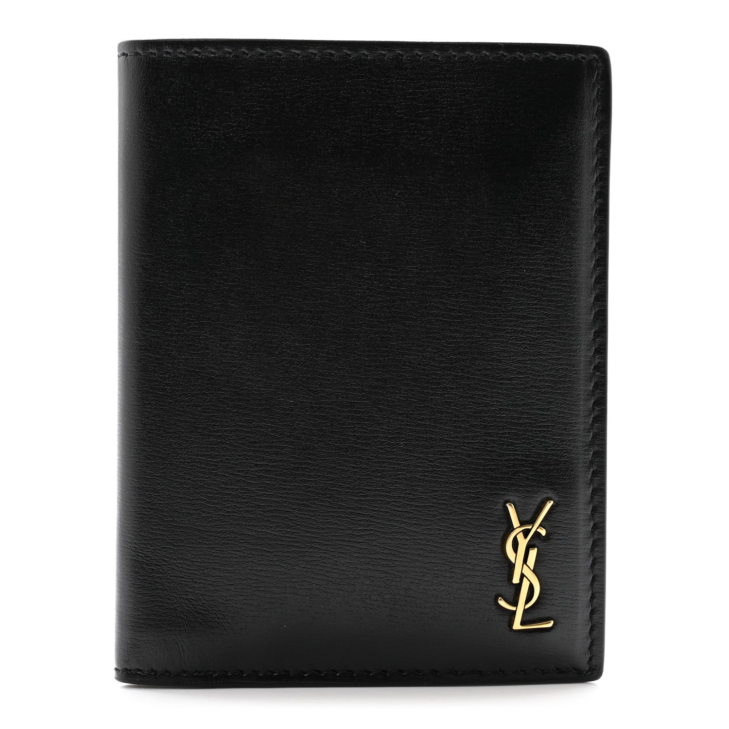 Saint Laurent Calfskin Techno Credit Card Wallet Black 1 of 9