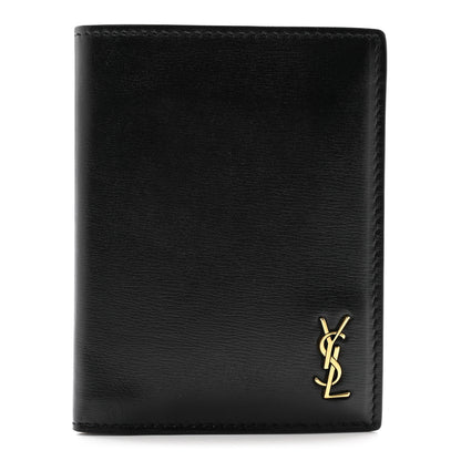 Saint Laurent Calfskin Techno Credit Card Wallet Black 1 of 9
