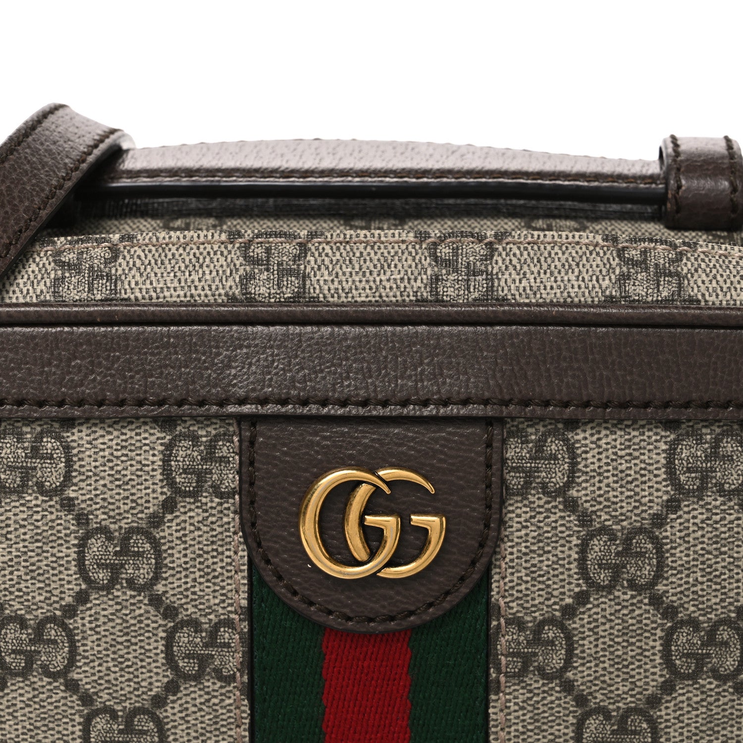 Gucci GG Supreme Monogram Web Small Ophidia Top Handle Shoulder Bag Brown 8 of 11