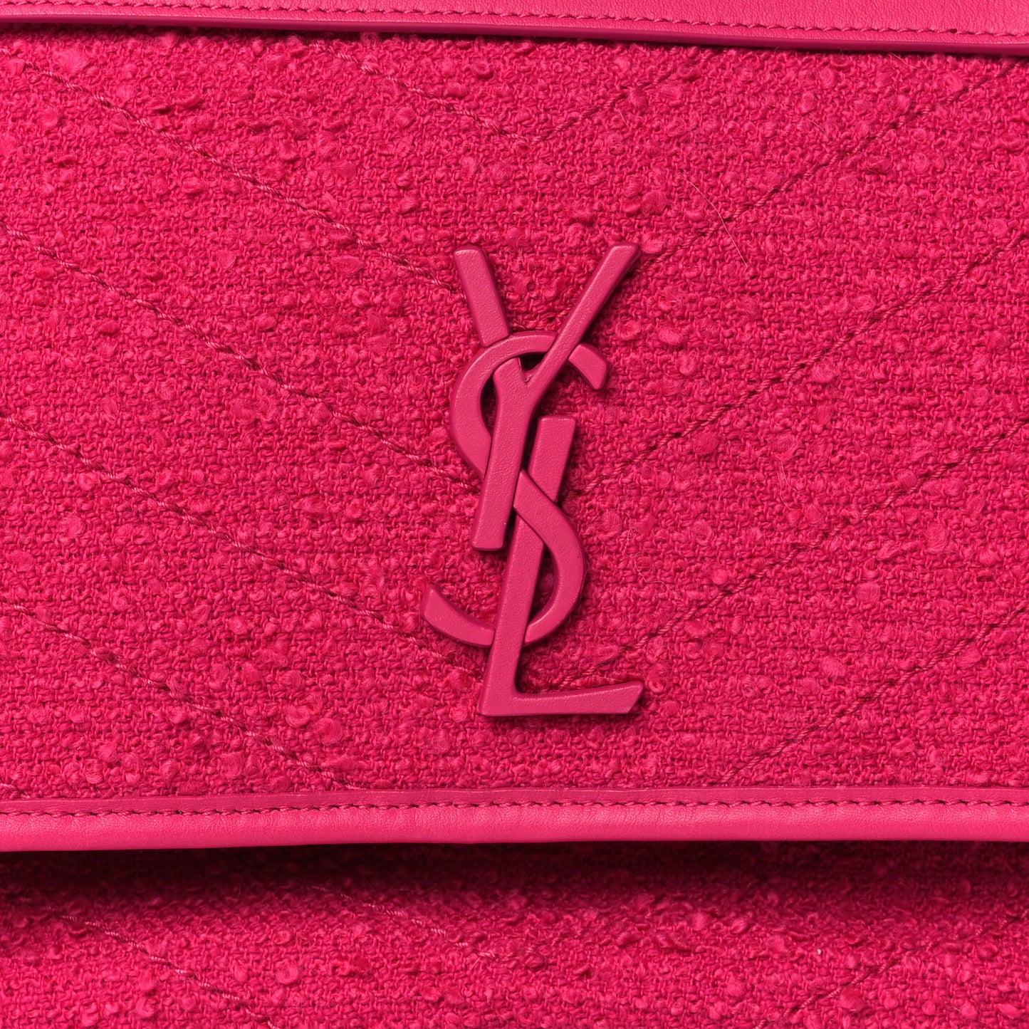 Tweed Calfskin Matelasse Monogram Medium Niki Chain Satchel Magenta