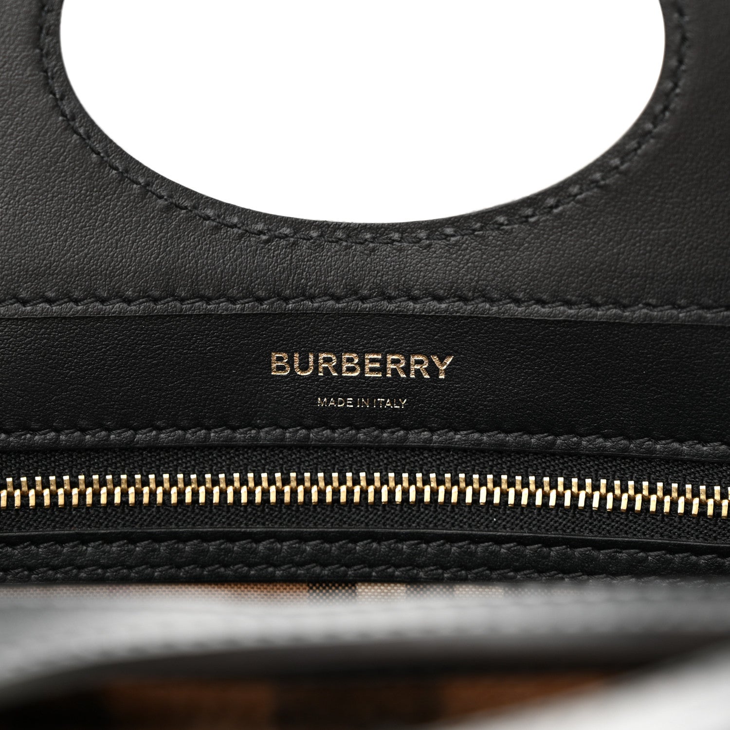 Burberry Smooth Calfskin Cashmere Check Mini Pocket Bag Brown 6 of 10