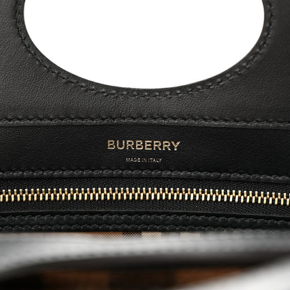 Burberry Smooth Calfskin Cashmere Check Mini Pocket Bag Brown 6 of 10