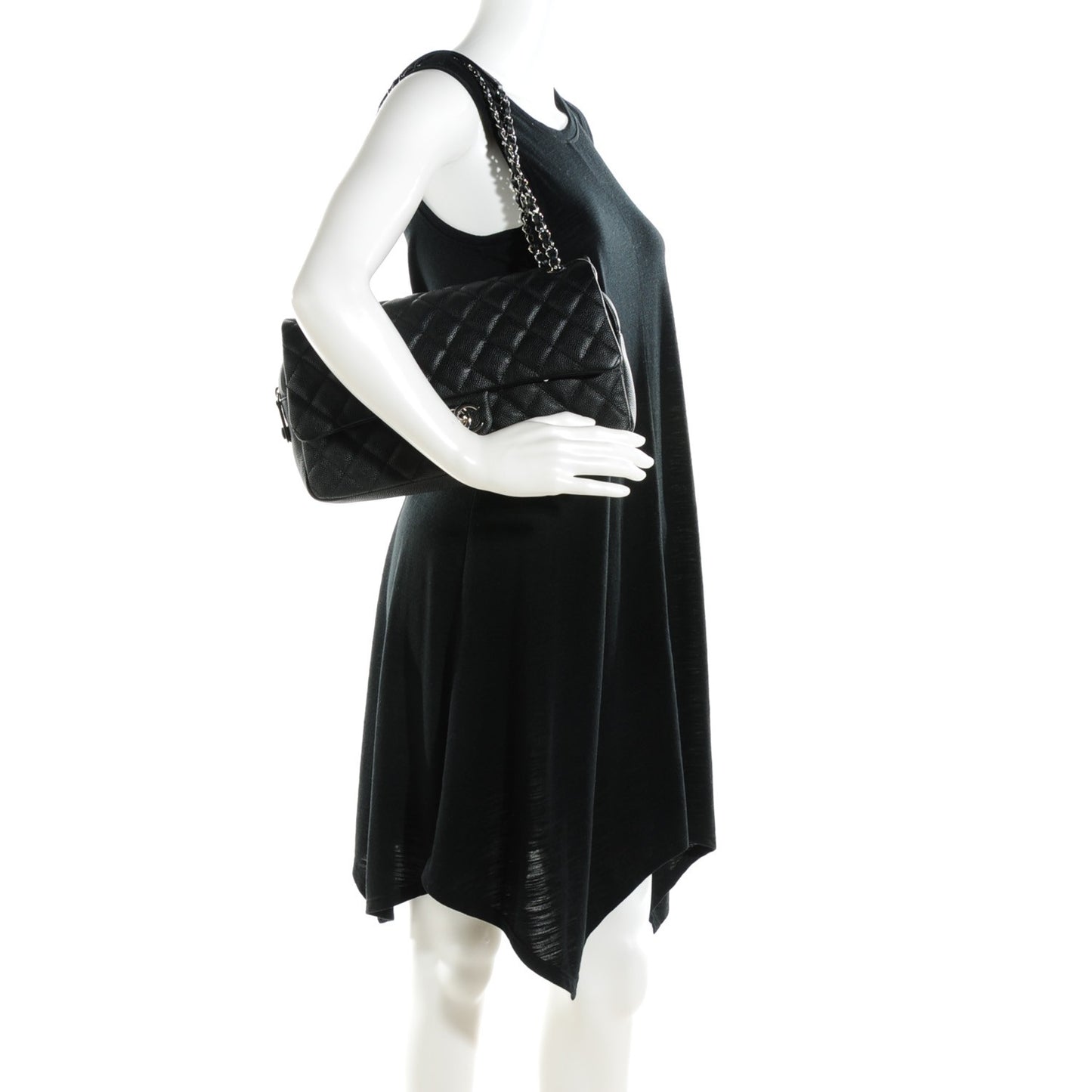 Caviar Quilted Jumbo Easy Flap Black