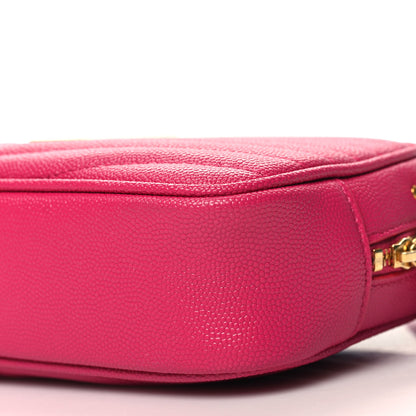 Saint Laurent Grain De Poudre Matelasse Monogram Mini Lou Camera Bag Fuchsia 10 of 10