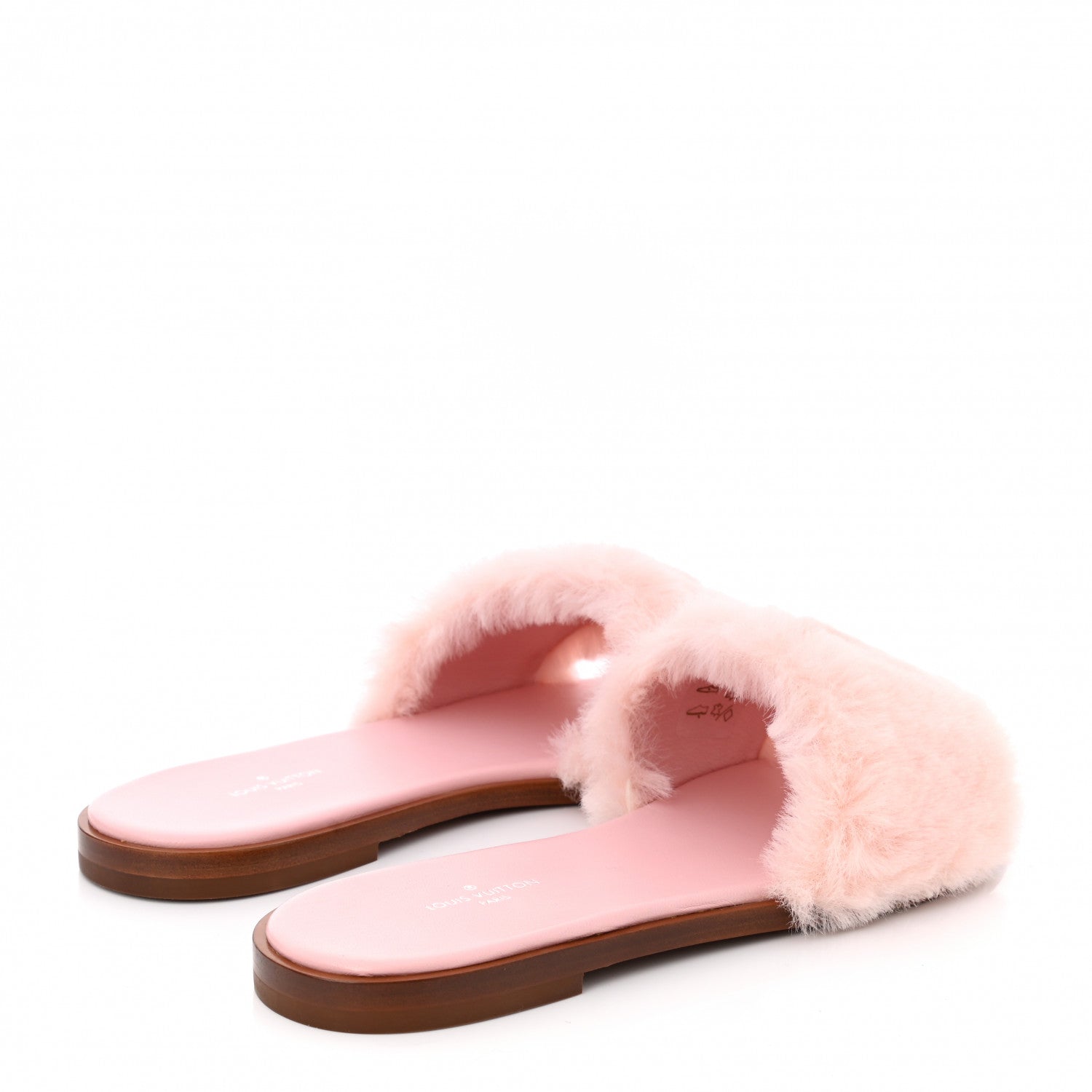 Louis Vuitton Mink Fur Lock It Flat Mule 37.5 Rose 4 of 9