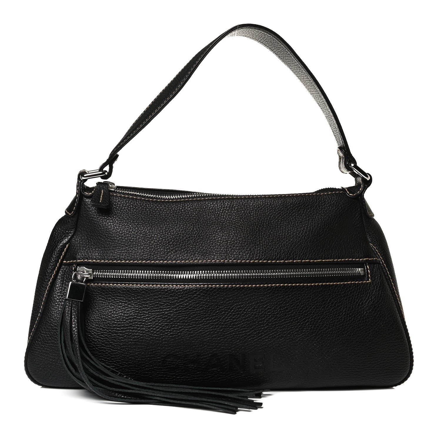 Chanel Calfskin Tassel Shoulder Bag Black 1 of 14