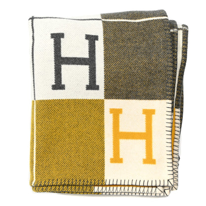 Hermes Wool Cashmere Avalon III Blanket Gris Soleil 1 of 3